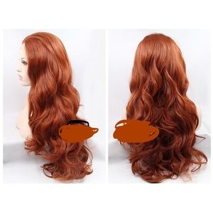 Copper long layer HUMAN hair long layer wig